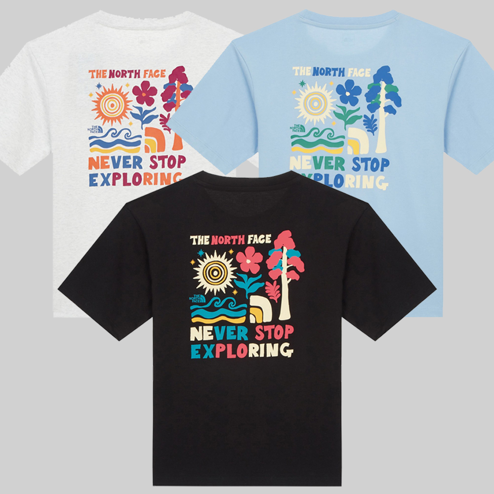 노스페이스 키즈 반팔티 아동 주니어 하이크캠프 라운드티 NT7UR04S