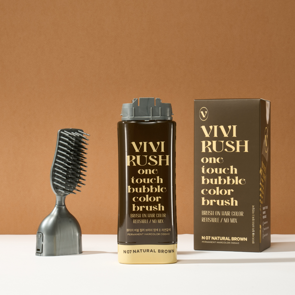 비비러쉬 셀프 흰머리 염색약 거품 버블 부분 남자 빗질 브러쉬