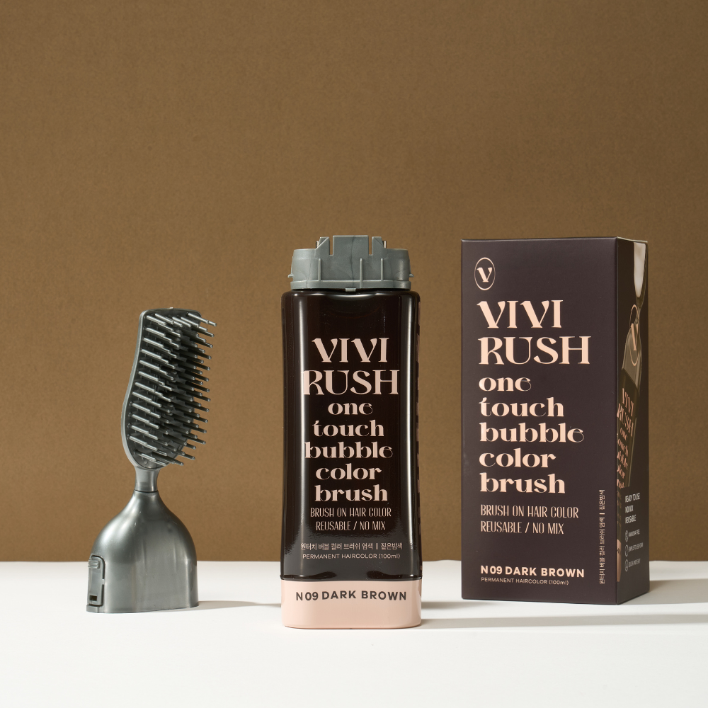 비비러쉬 셀프 흰머리 염색약 거품 버블 부분 남자 빗질 브러쉬