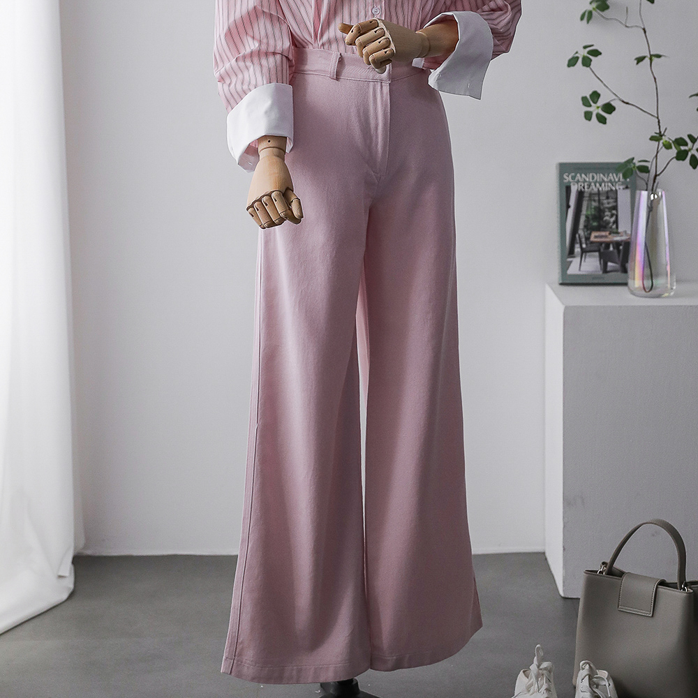 모던리 베이직 와이드 뒷밴딩 코튼 팬츠 - 상세 이미지 2