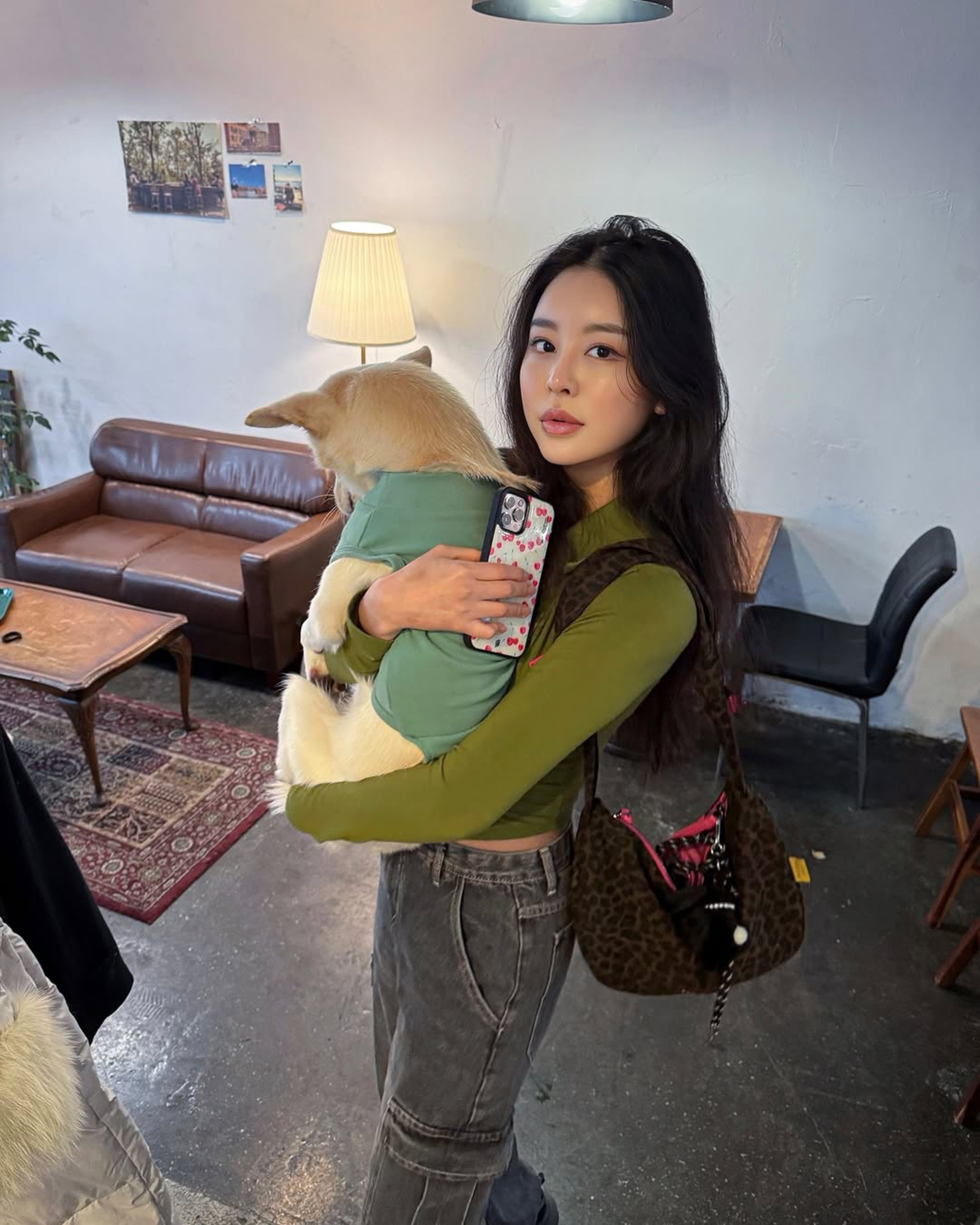 호피 유럽여행가방 가벼운 여행용 크로스백 보부상 크로와상 슬링백 반달크로스백 캔버스 미니