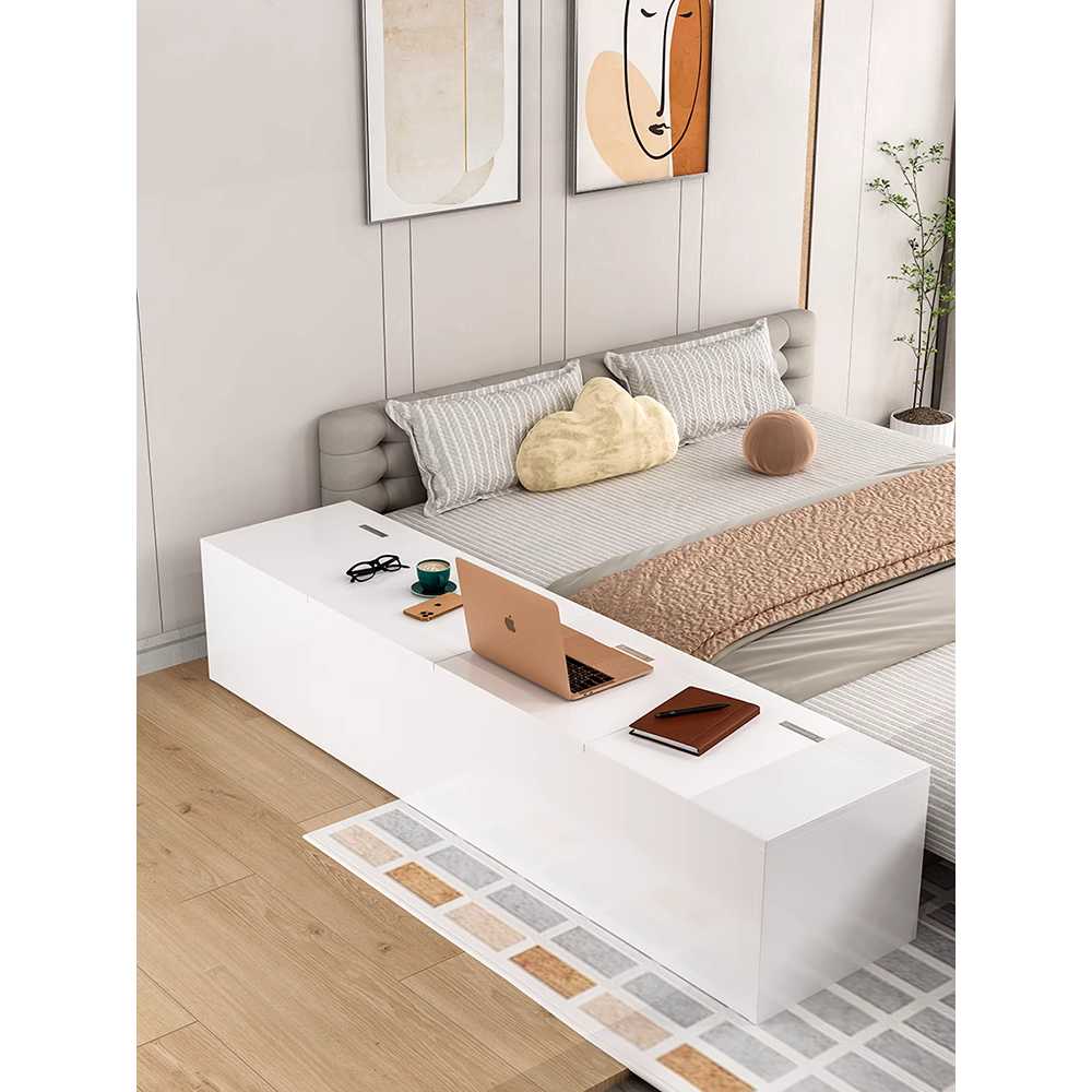 침대 틈새장 다용도 원목 침대헤드 안방 수납장 공간 100x25x40cm - 상세 이미지 4