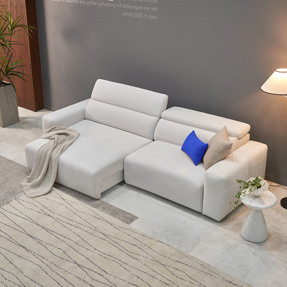 페다 투나 슬라이딩 모션 리클라이너 아쿠아텍스 패브릭 4인용 소파