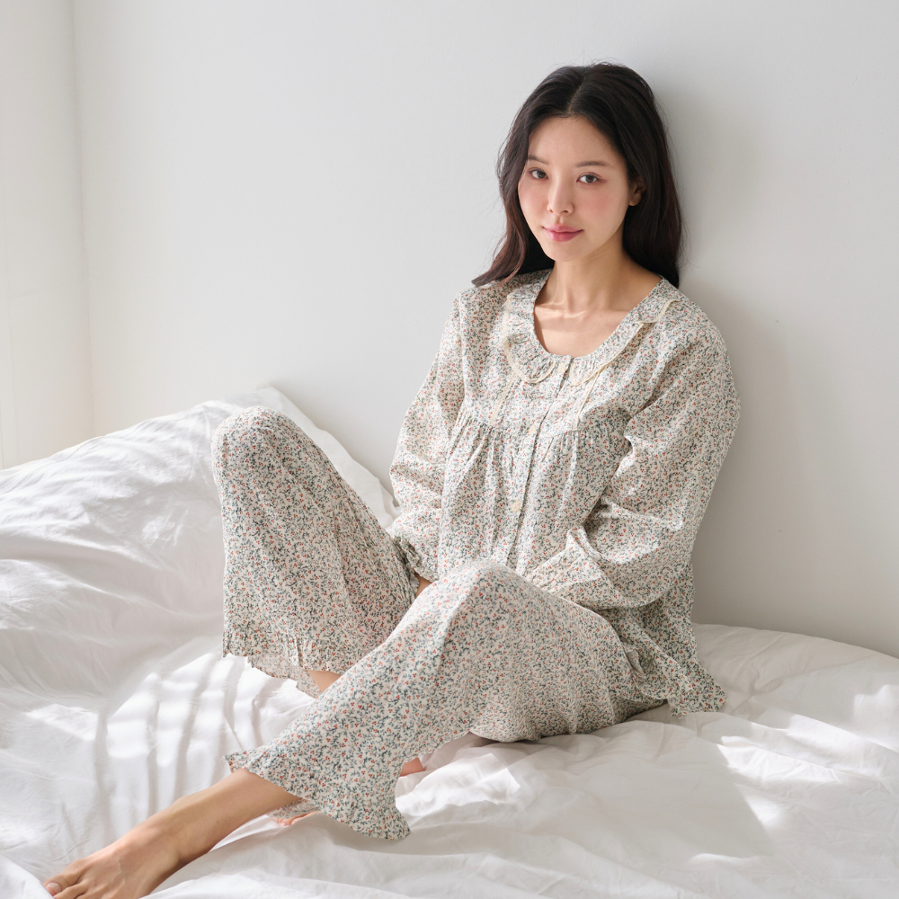 여성잠옷세트 여름 원피스잠옷 레이온 냉감잠옷 - 상품 이미지