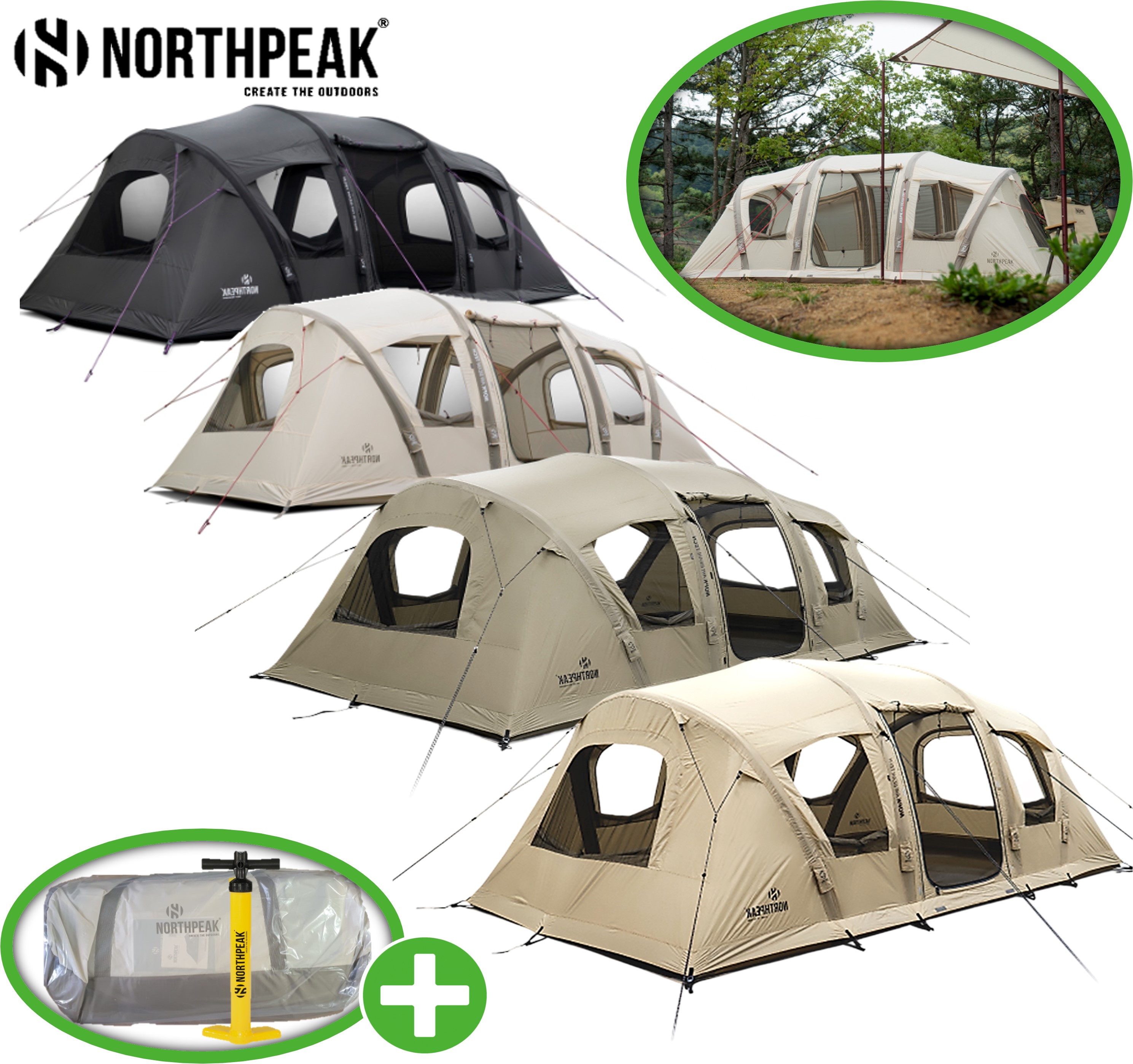 노스피크 모나 에어 텐트 터널형 리빙쉘 거실형 신형