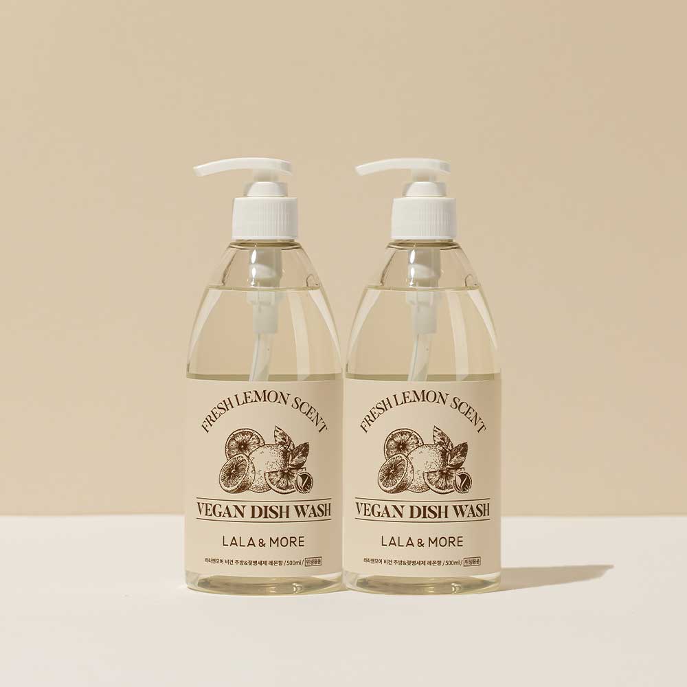 [N배송] 라라앤모어 주방세제 레몬향 500ml 과일 야채 젖병 세정제 2개