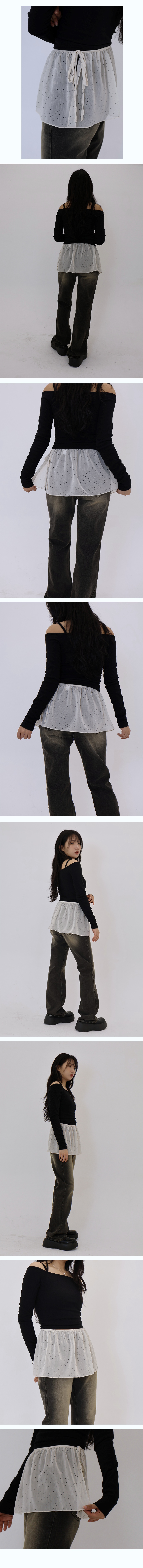 [한정수량특가🔥/국내제작코디필수템] 르망 시스루 랩 레이어드 스커트 -2color 상세 이미지 8
