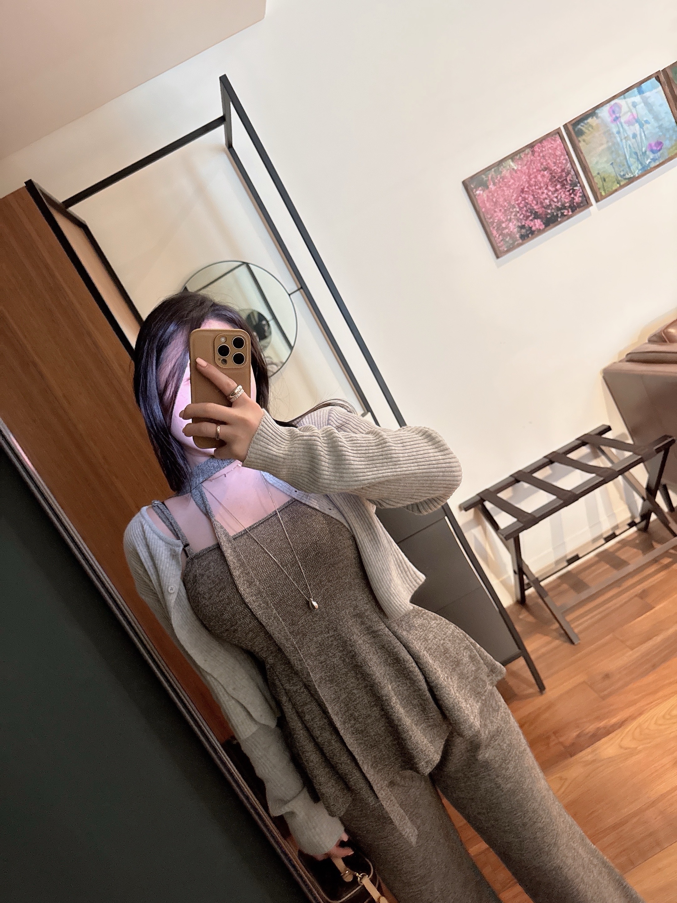 [set/소장템🤎] 홉 타이 머플러 플레어 나시 뷔스티에+밴딩 부츠컷 트레이닝 팬츠 투피스 세트 3color 상세 이미지 16