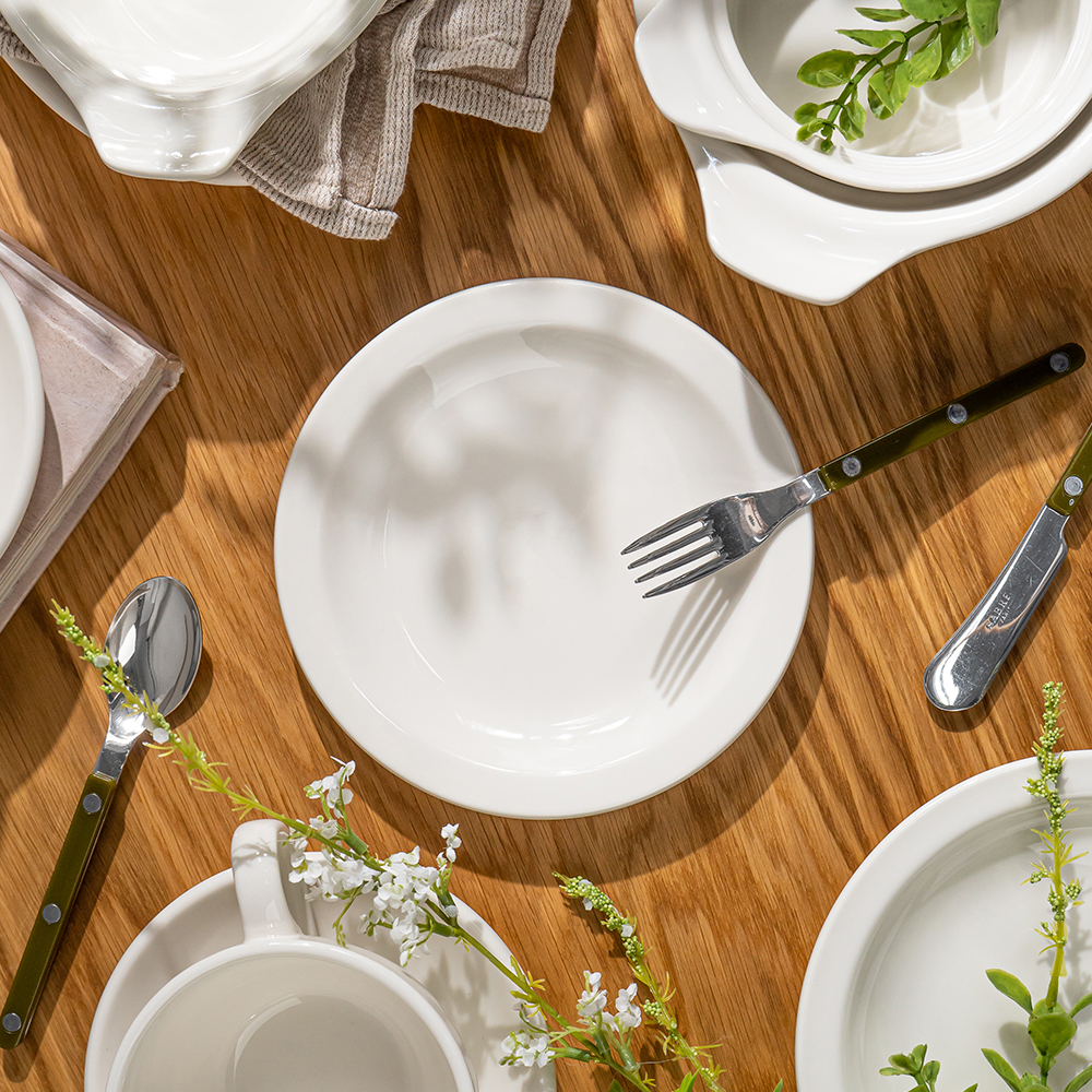 시라쿠스 뉴욕 접시 원형S 화이트 빈티지 파스타 스테이크 예쁜 카페 케이크 플레이팅