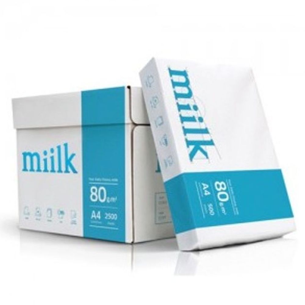 한국 밀크 복사용지 경제적 A4 용지 80g 2500매 2BOX : 매일여기서