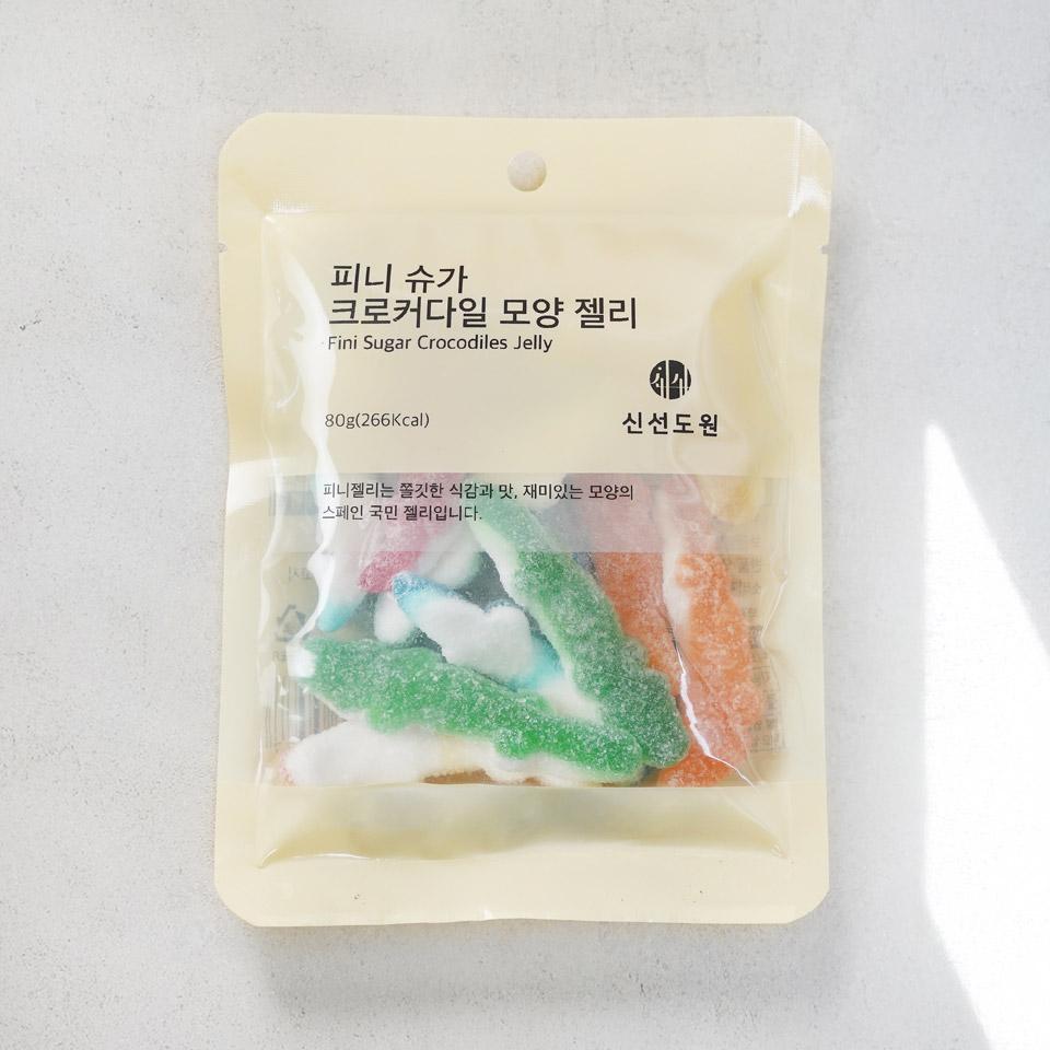 메가마트 신선도원 피니 슈가 크로커다일 모양 젤리 80g - 상품 이미지