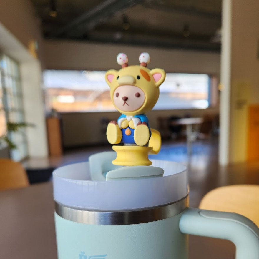 동물 실리콘 빨대 마개