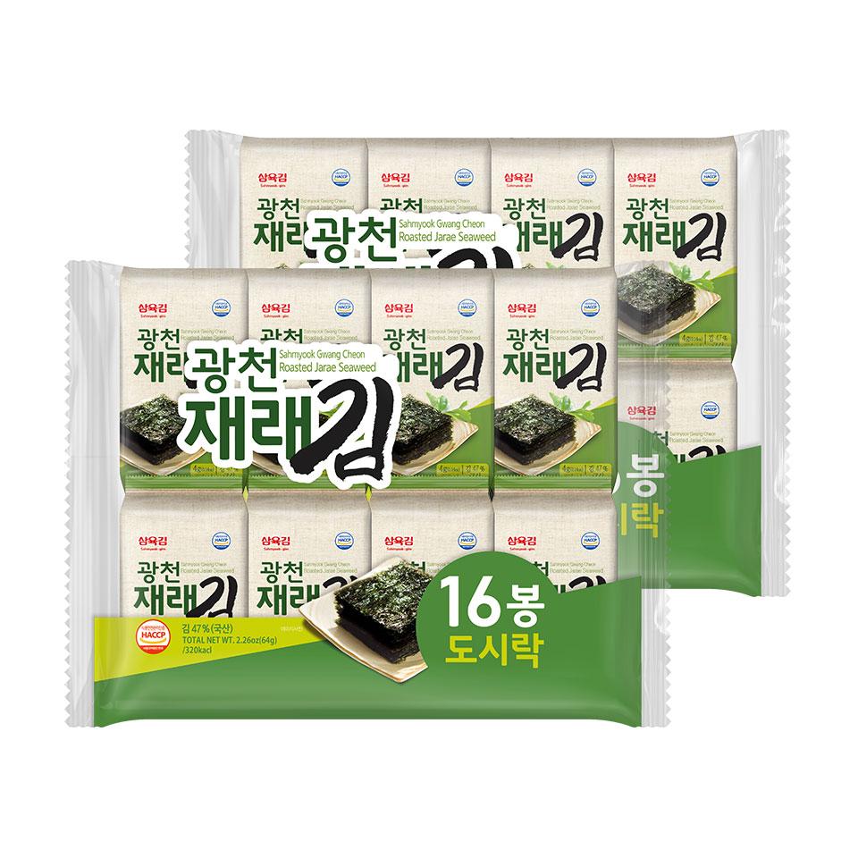 메가마트 [삼육김] 광천 재래김 도시락김 4gx16봉x2팩 - 상품 이미지