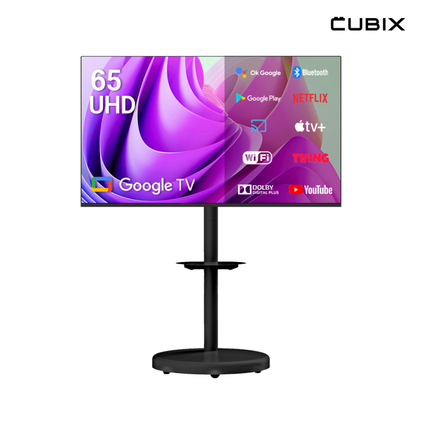 무빙큐빅스 블랙에디션 삼탠바이미 165cm(65인치) UHD 4K 스마트티비 셋트 이동식 TV 삼텐바이미 중소바이미