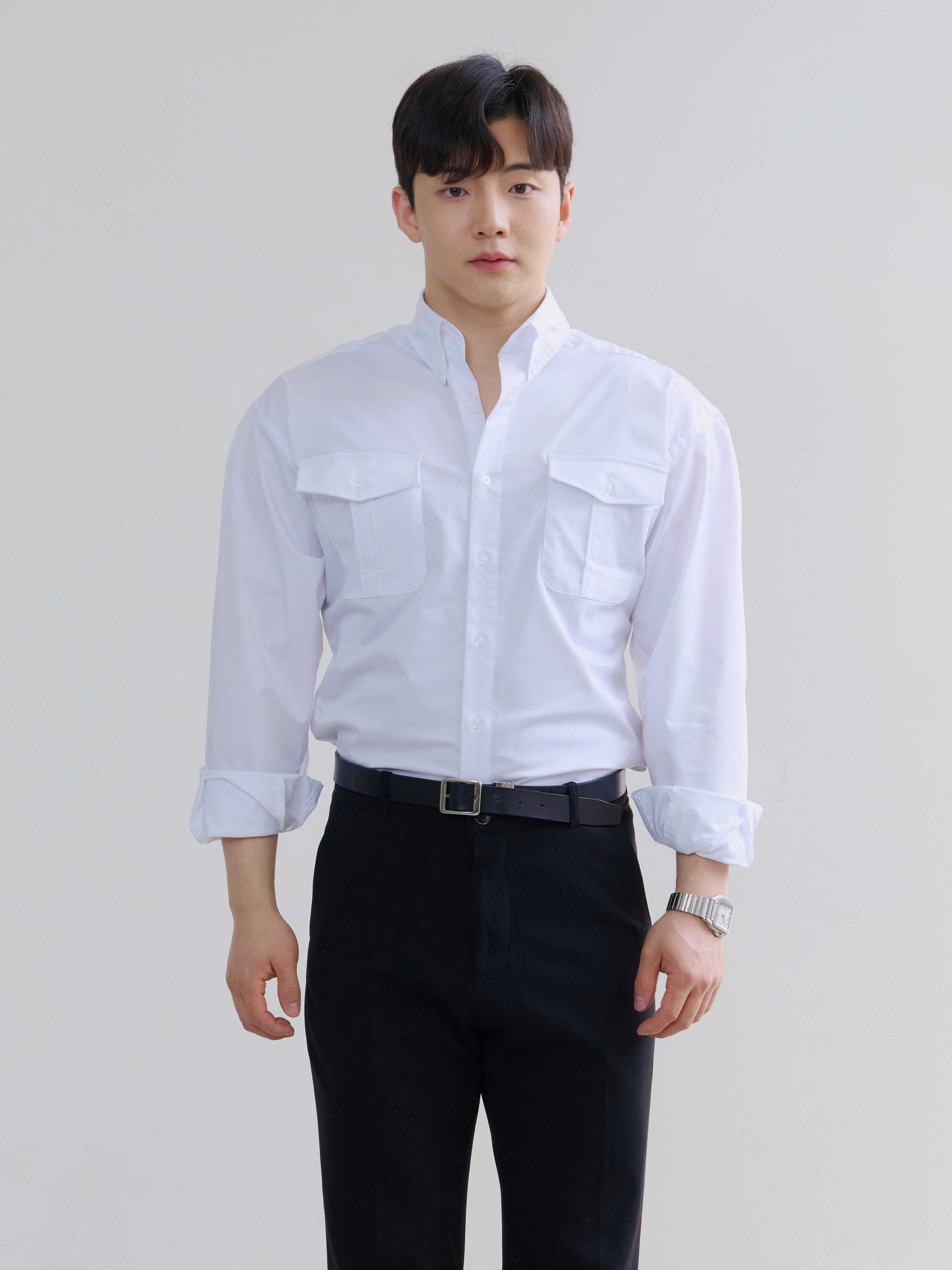 블랙라벨 (black label) - 하이엔드 클래식 레터링 머슬핏 정장 셔츠 - 상세 이미지 3