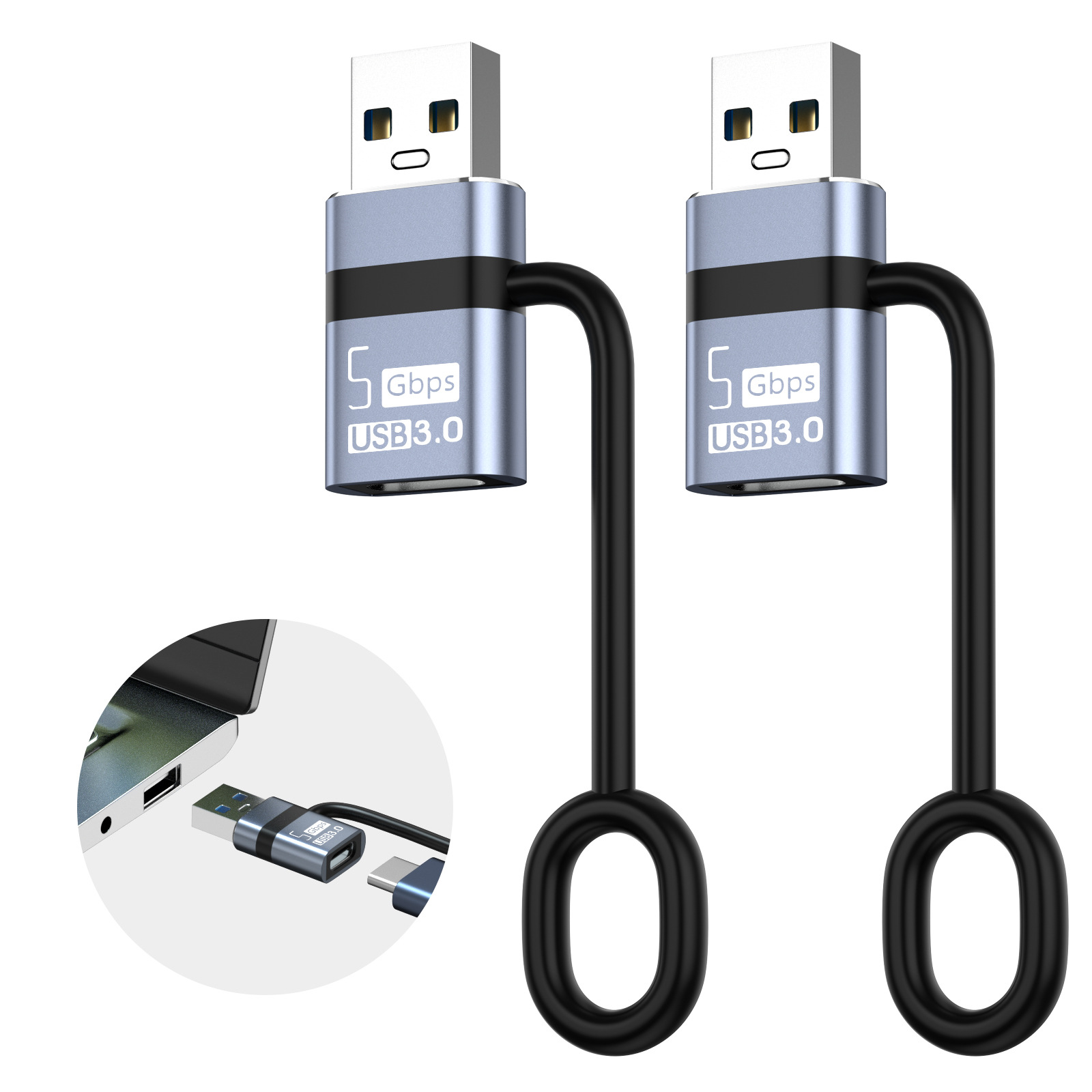 C타입 암 to USB-A 수 변환 젠더 USB 3.0 5Gbps 데이터전송 실리콘홀더 이미지 6