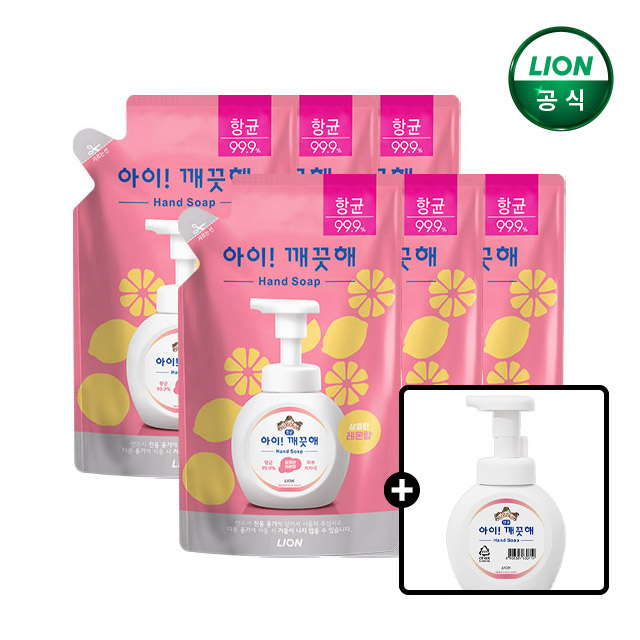 아이깨끗해 핸드워시 200ml 리필x6개+250ml 공용기 증정