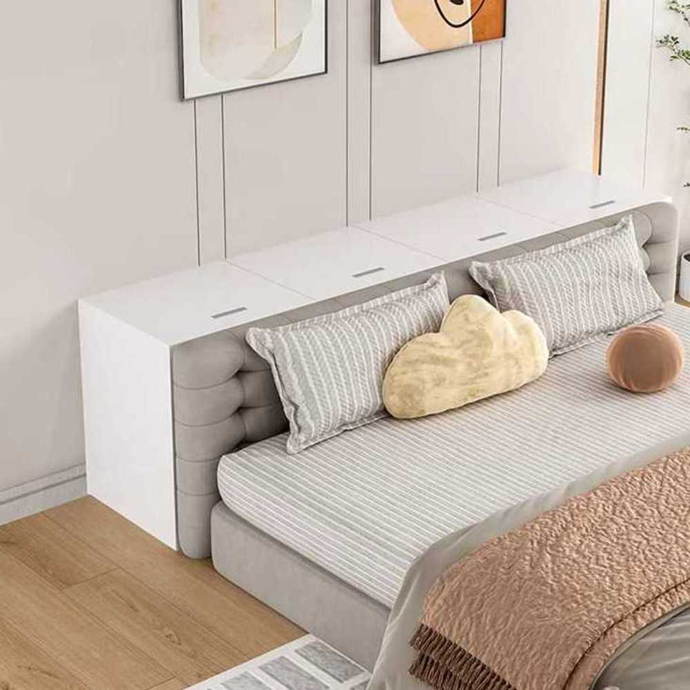 침대 틈새장 다용도 원목 침대헤드 안방 수납장 공간 100x25x40cm - 상품 이미지