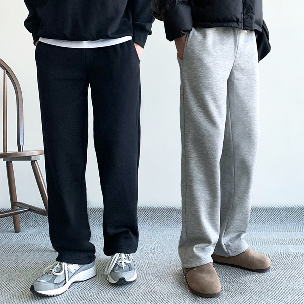 1+1 남성기모바지 남자와이드팬츠 스웻팬츠 - 메인 이미지