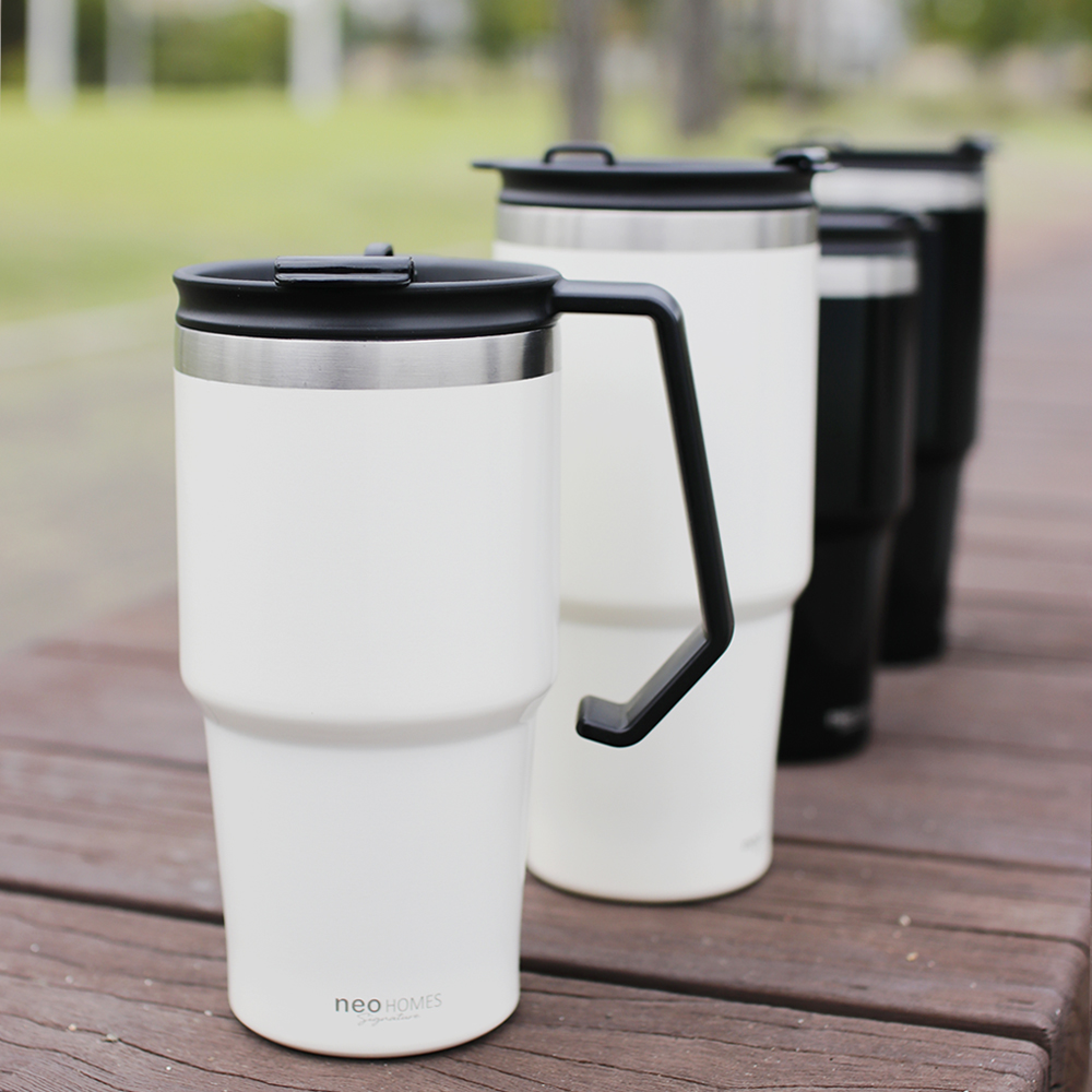 빨대 텀블러 네오 이중진공 보온보냉 스텐머그컵 600ml, 샤인블랙 이미지 7
