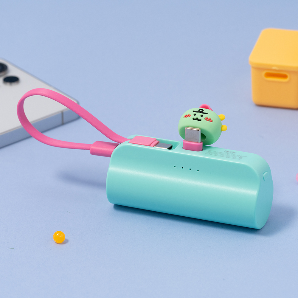니니즈 죠르디 볼캡 도킹형 20W 고속충전 보조배터리 5000mAh 죠르디 민트 - 상품 이미지