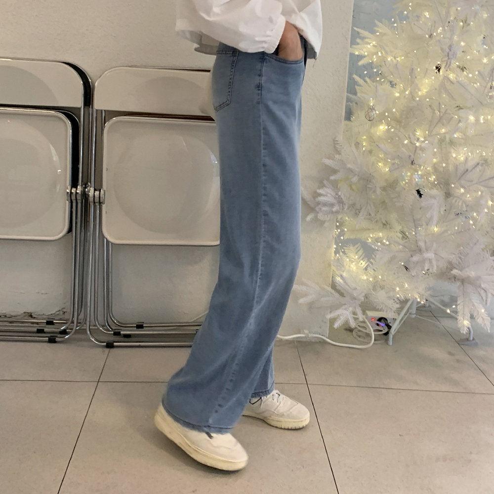 엘리디 쿨 데님 일자핏 팬츠 - 상세 이미지 5
