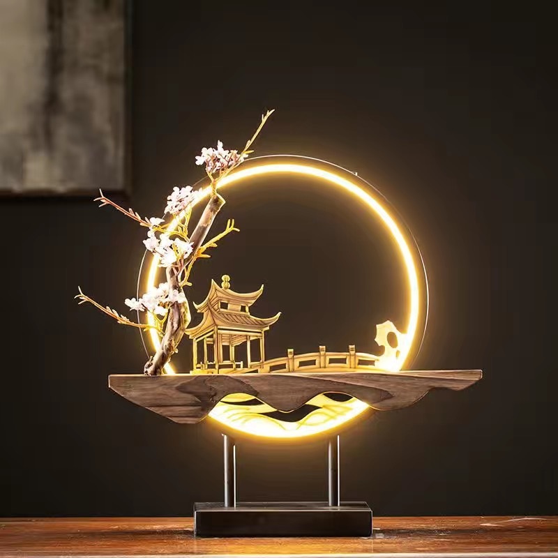 LED 부처상 불상 무드등 조명 불교 인테리어 향로 심경 레드 (30x33.5cm) - 상세 이미지 2