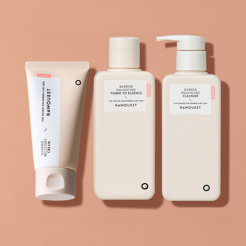 [로우퀘스트] 베리어 라인 3종 세트 (리커버리크림 80ml + 토너투에센스 200ml + 클렌저 190ml)