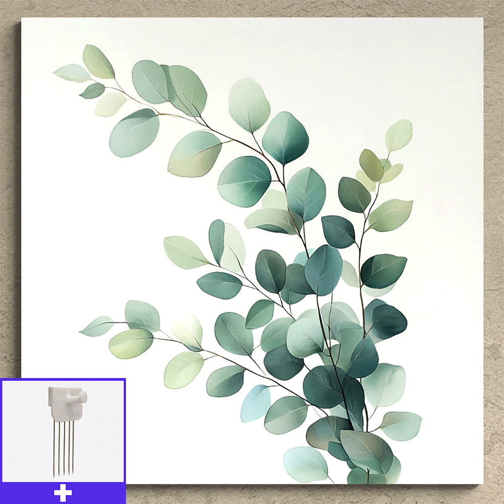 싱그러운바람결 80cmX80cm 캔버스액자 유칼립투스 그림