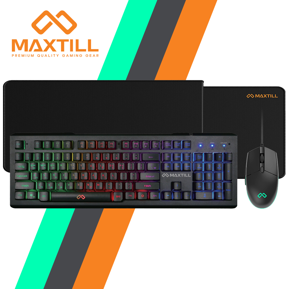 맥스틸 GMK330 키보드 마우스 세트 장패드포함 키마 콤보 오피스 키감좋은 사무용 PC방 - 상품 이미지