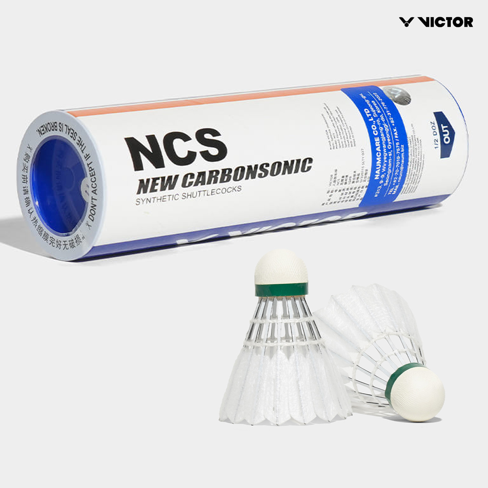 빅터 셔틀콕 NCS 인조 배드민턴콕 카본 화이트 6개입 난타용 - 메인 이미지