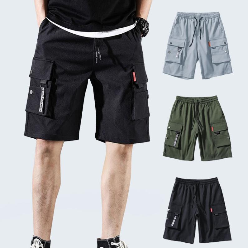남자여름반바지 편한 허리 밴딩 반 바지 주머니 포켓 - 상품 이미지