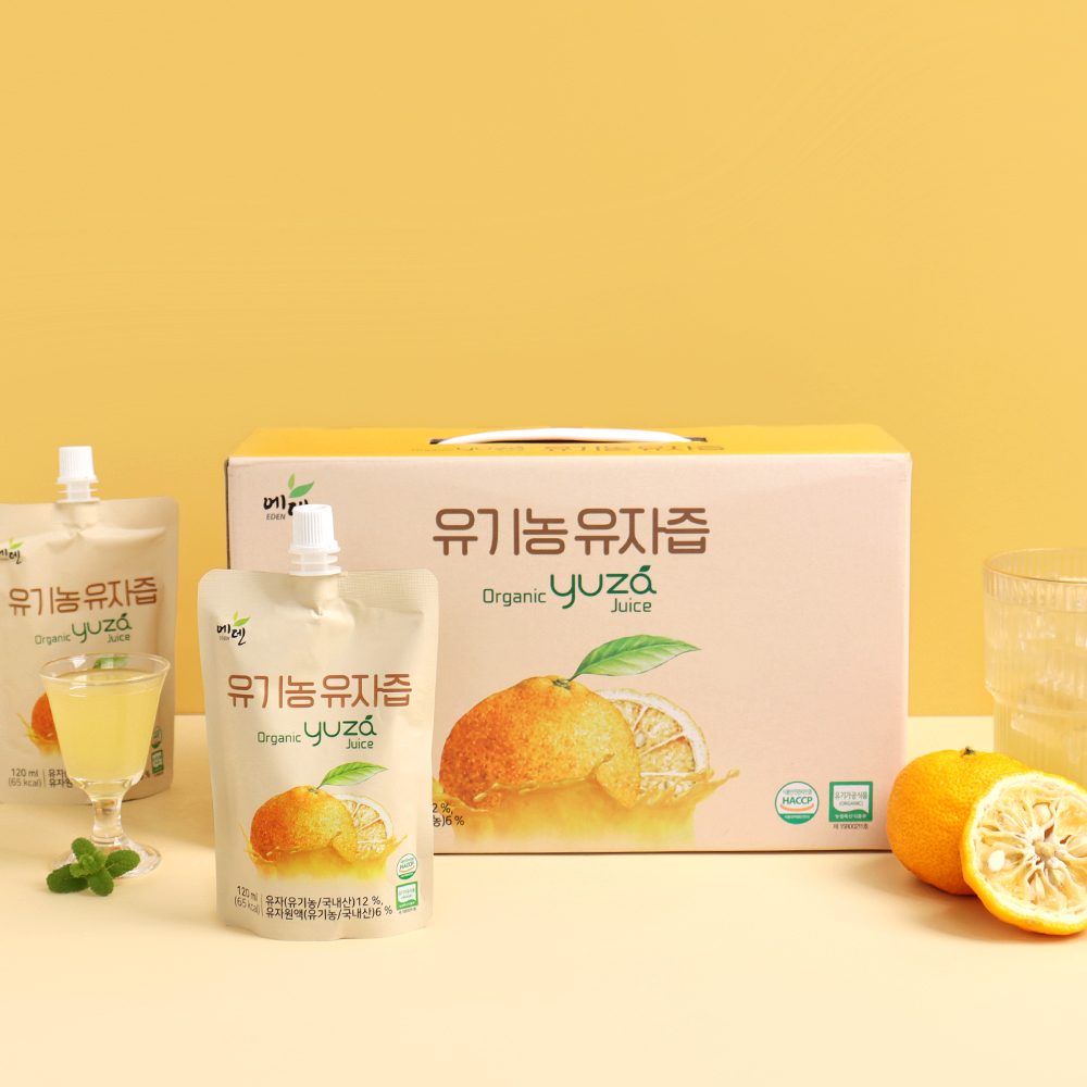 고흥 유기농 유자즙 선물세트 120ml 15개 유자액