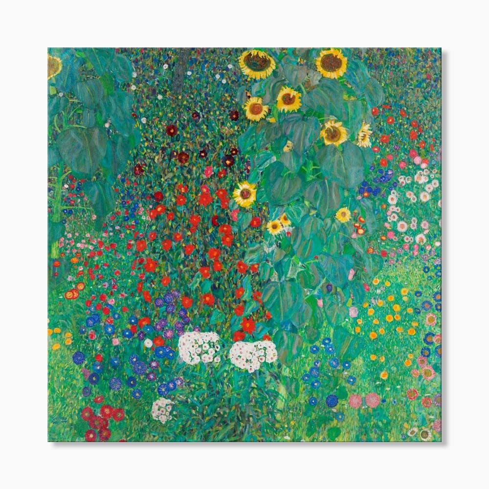 구스타프 클림트 꽃이있는 농장정원 100 x 100cm 대형 캔버스 액자 명화 그림 인테리어 - 상세 이미지 3