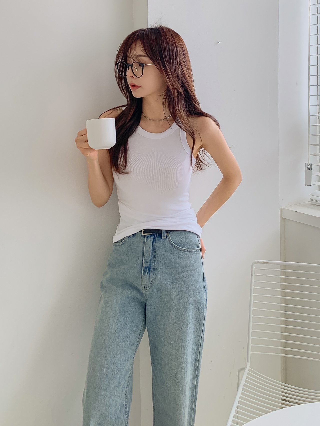 로라벨 리벤 홀터넥 여성 나시 이너 티 레이어드 슬리브리스 뷔스티에 여름 기본 티셔츠 탑 - 상세 이미지 3