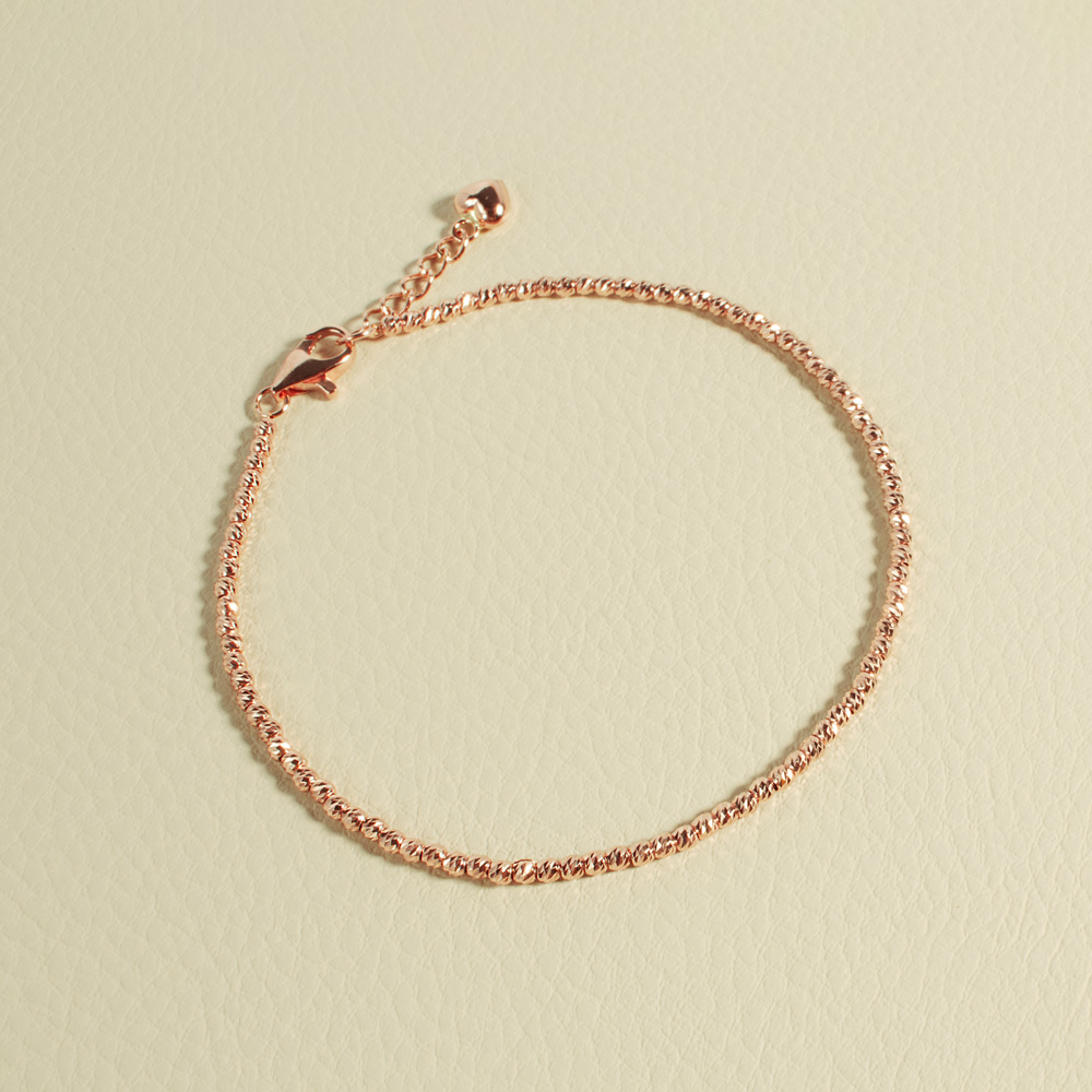 14K 18K 2mm 레인 볼 체인 한줄 레이어드 팔찌 데일리 이미지 6