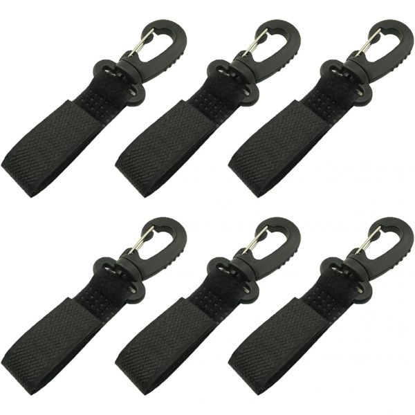 6PCS 360도 회전 매직 후크 우산 유모차 범용 엄마 가방 액세서리 카약 패들 브래킷 패들보드 조절 가능한 패스너 : D비컴퍼니
