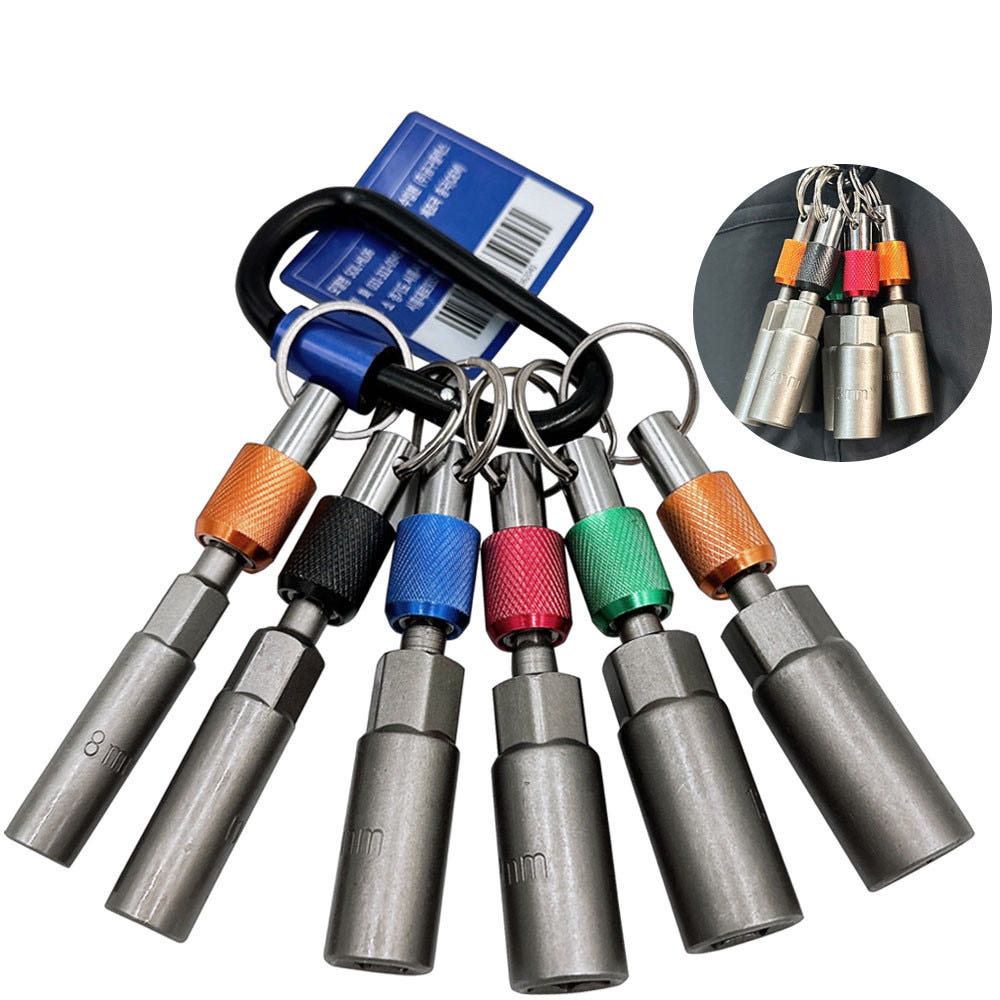 솔리드 롱비트 소켓 비트홀더 6P 세트 육각비트 임팩 드라이버 걸이 고리 공구