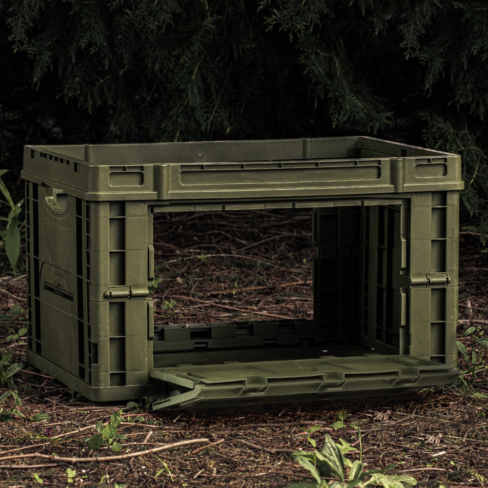 로티캠프 캠핑 박스 접이식 트렁크 카고 폴딩 수납 정리함 ECB 카키