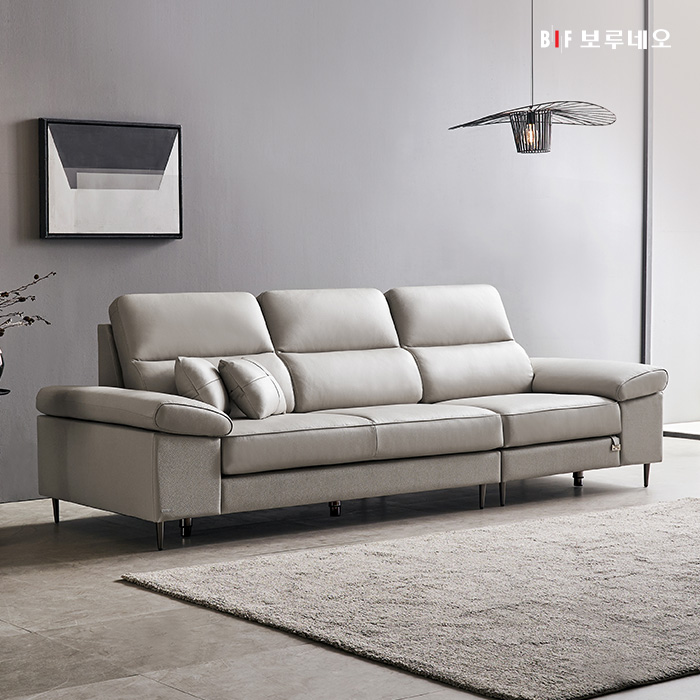 보루네오 로웰 4인용 이태리 천연통가죽 소파 / 수도권 무배