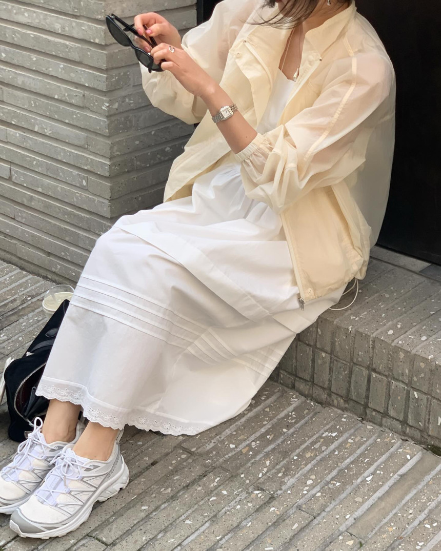 [💗바람막이] 런던레이스 드로우 시스루 나일론 점퍼 3color 상세 이미지 19