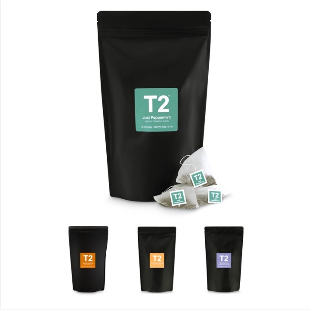 T2 티백 포일 페퍼민트 외 3종 60개입 지퍼백 - 메인 이미지
