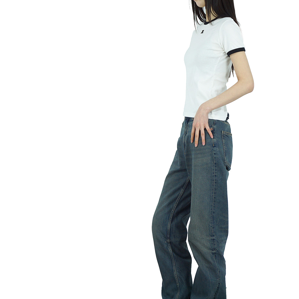 꾸레쥬 리에디션 범피 콘트라스트 여성 반팔 티셔츠 화이트 VESJTS017JS0070 0098 - 상세 이미지 4