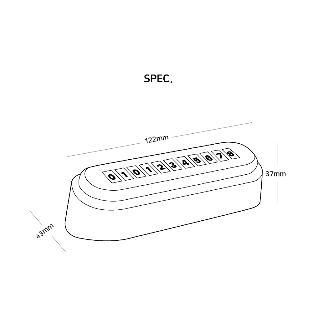 카브제 듀얼 주차번호판 차량용 자동차 연락처 알림판 새차선물 논슬립 패드 전화번호판 8줄