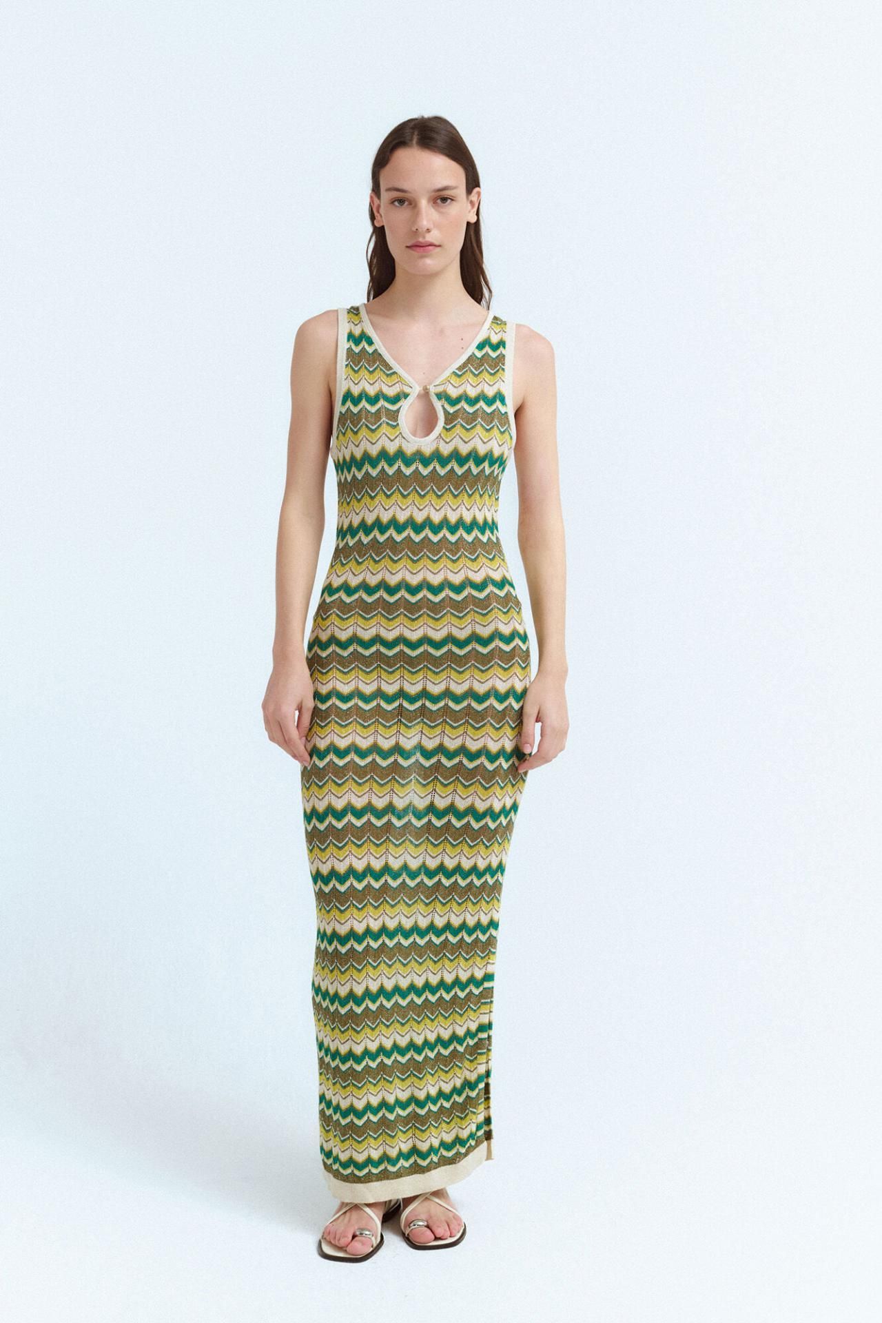 빌라 루렉스 포인텔 니트 원피스 6449184 VERDE OSCURO