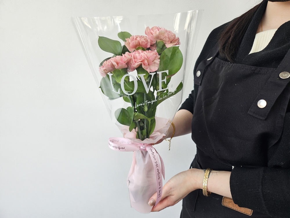 유스풀몰 포장된 카네이션 5송이 꽃배달 싼곳 꽃다발 생화 택배 이미지 3