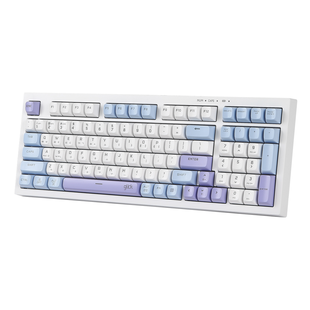 지클릭커 사일런스 M 무소음 풀윤활 무선 블루투스 키보드 방수 충격방지 Sky city RC1 98키, 멤브레인 - 상세 이미지 2