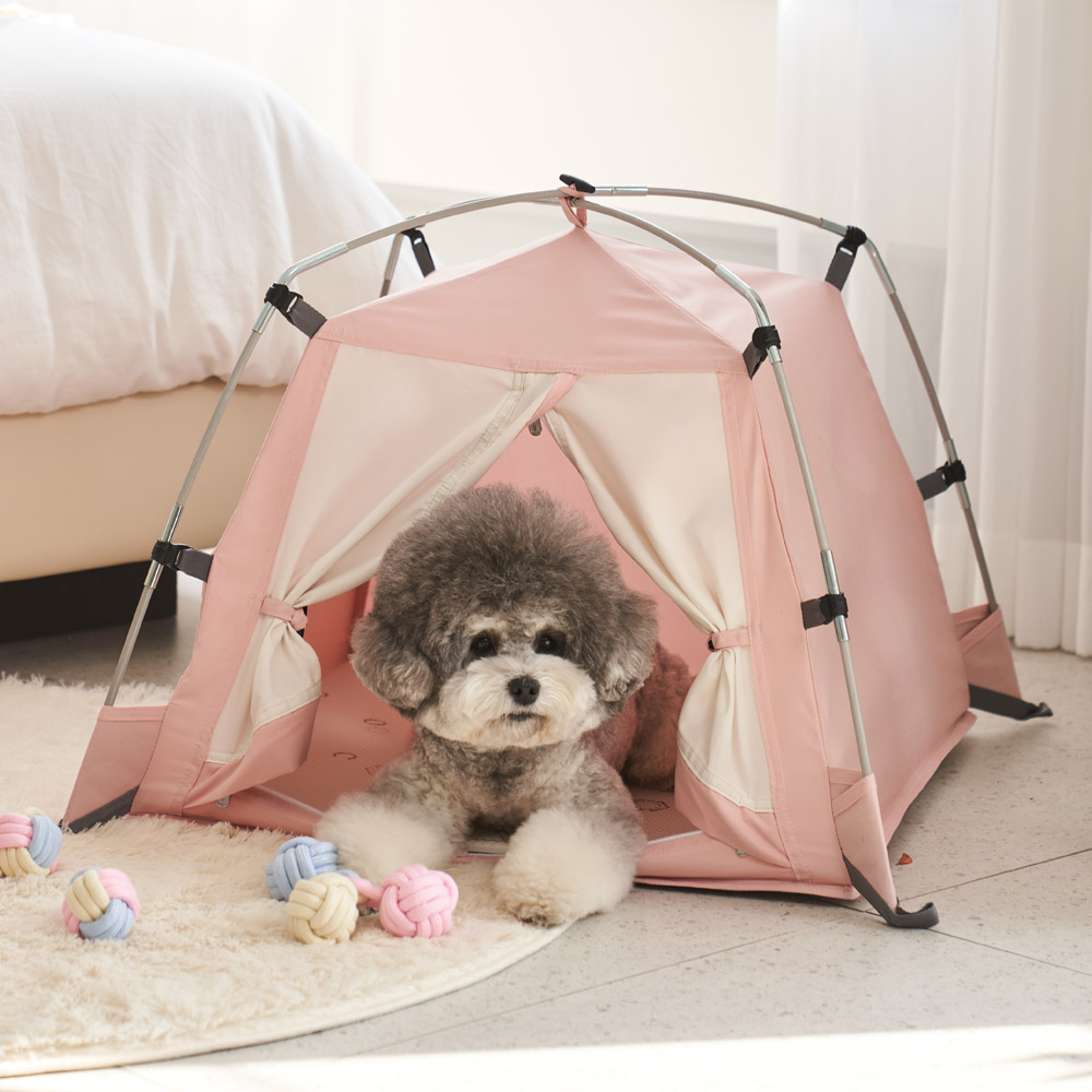 따수미펫 강아지집 애견 텐트 하우스 고양이 숨숨집 소형견 대형견 아이보리, XL