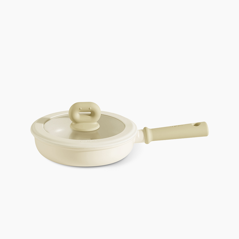 까로떼 리틀빈 인덕션 프라이팬 20cm, 크림옐로우