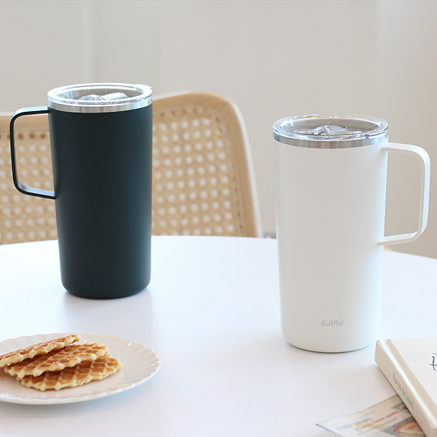 스텐머그컵 에지리 댄디 이중진공 핸들 텀블러 600ml, 딥그린 - 상세 이미지 5